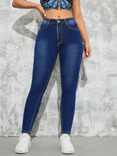 Jean slim taille haute, pantalon crayon slim